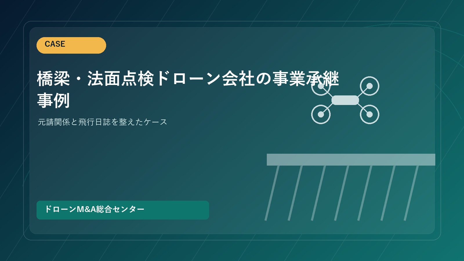 橋梁・法面点検ドローン会社の事業承継事例｜元請関係と飛行日誌を整えたケース