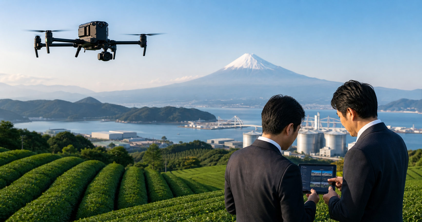静岡 ドローン M&Aで茶畑・沿岸インフラの事業承継を検討する経営者