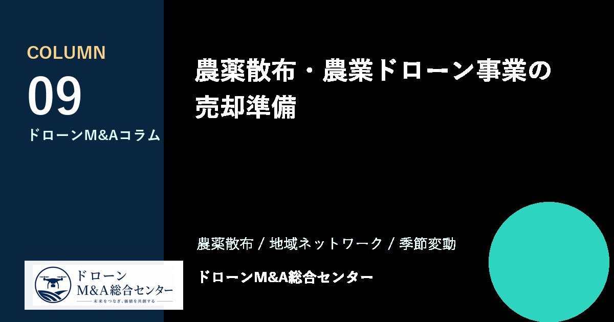 農薬散布・農業ドローン事業の売却準備のアイキャッチ画像