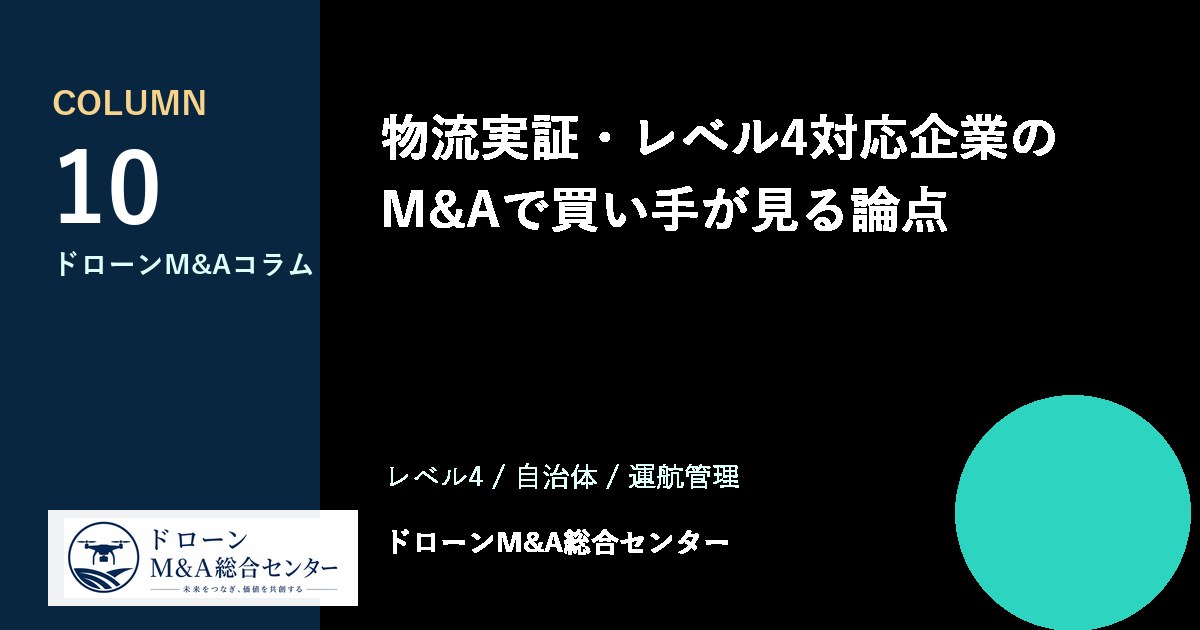 物流実証・レベル4対応企業のM&Aで買い手が見る論点のアイキャッチ画像