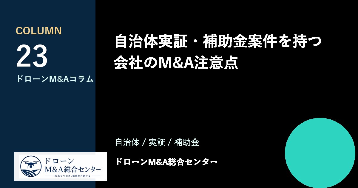 自治体実証・補助金案件を持つ会社のM&A注意点のアイキャッチ画像