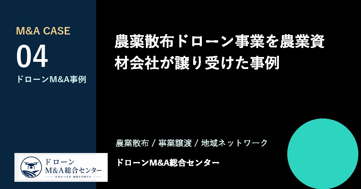 農薬散布ドローン事業を農業資材会社が譲り受けた事例のアイキャッチ画像