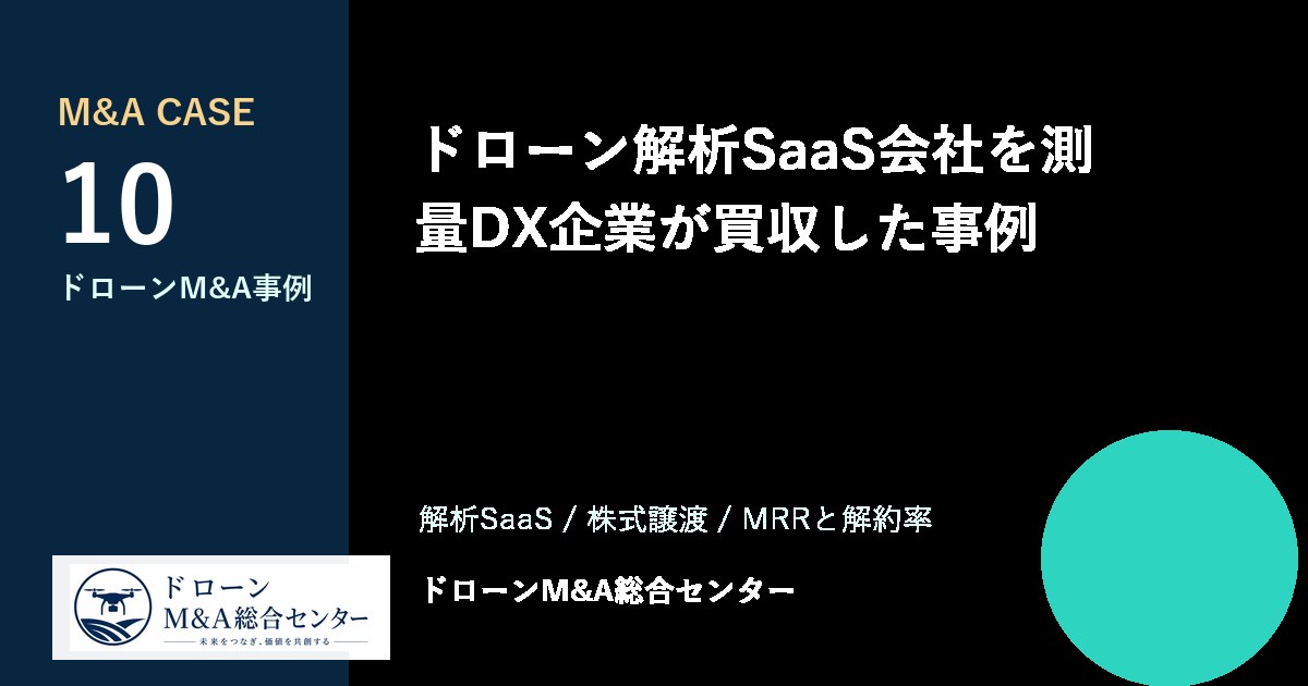 ドローン解析SaaS会社を測量DX企業が買収した事例のアイキャッチ画像