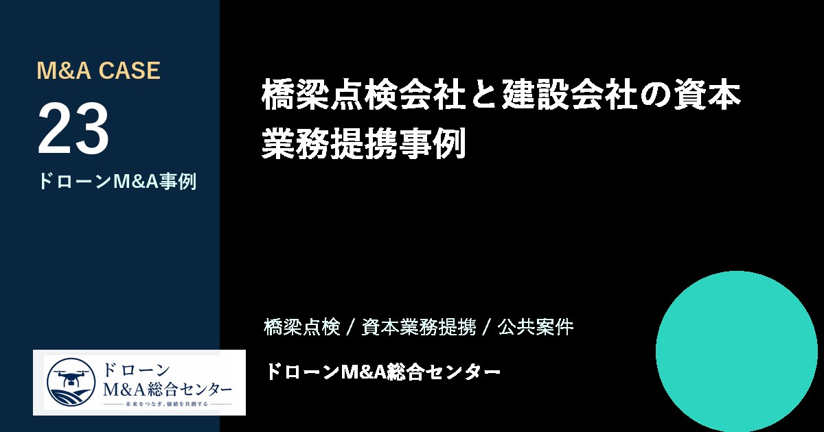橋梁点検会社と建設会社の資本業務提携事例のアイキャッチ画像