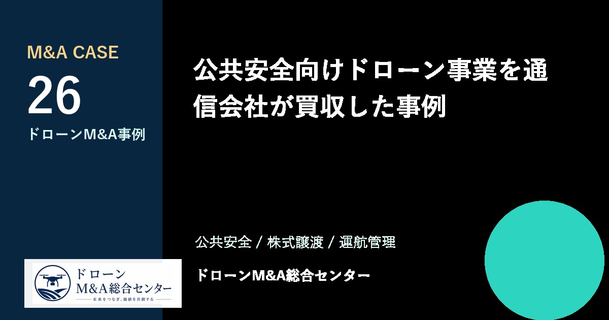 公共安全向けドローン事業を通信会社が買収した事例のアイキャッチ画像