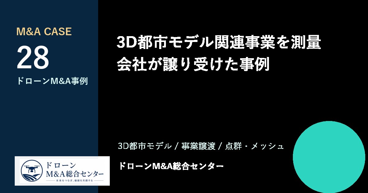 3D都市モデル関連事業を測量会社が譲り受けた事例のアイキャッチ画像